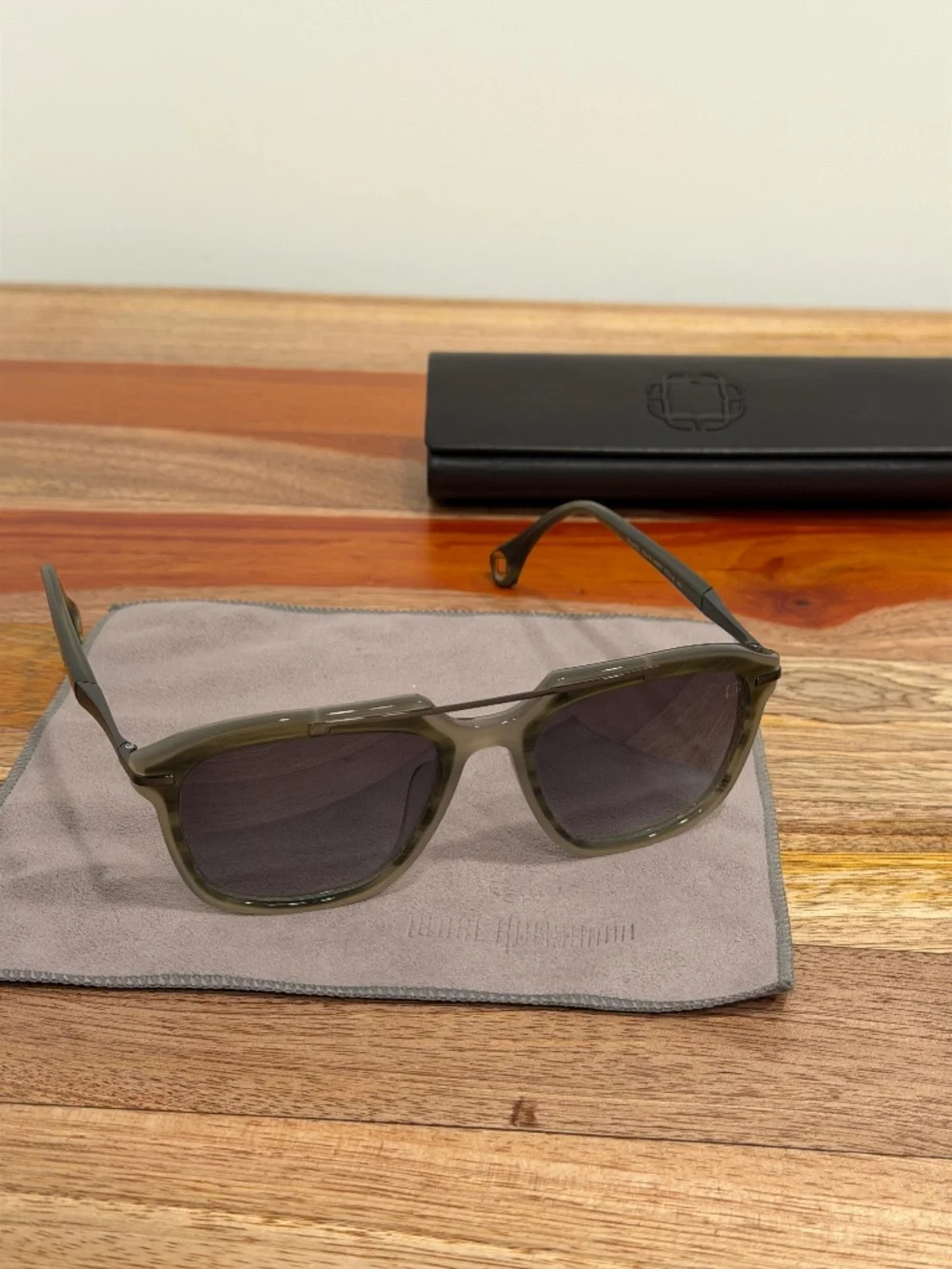 Blake Kuwahara Delano Sunglasses Olive Horn 53-19 NEW